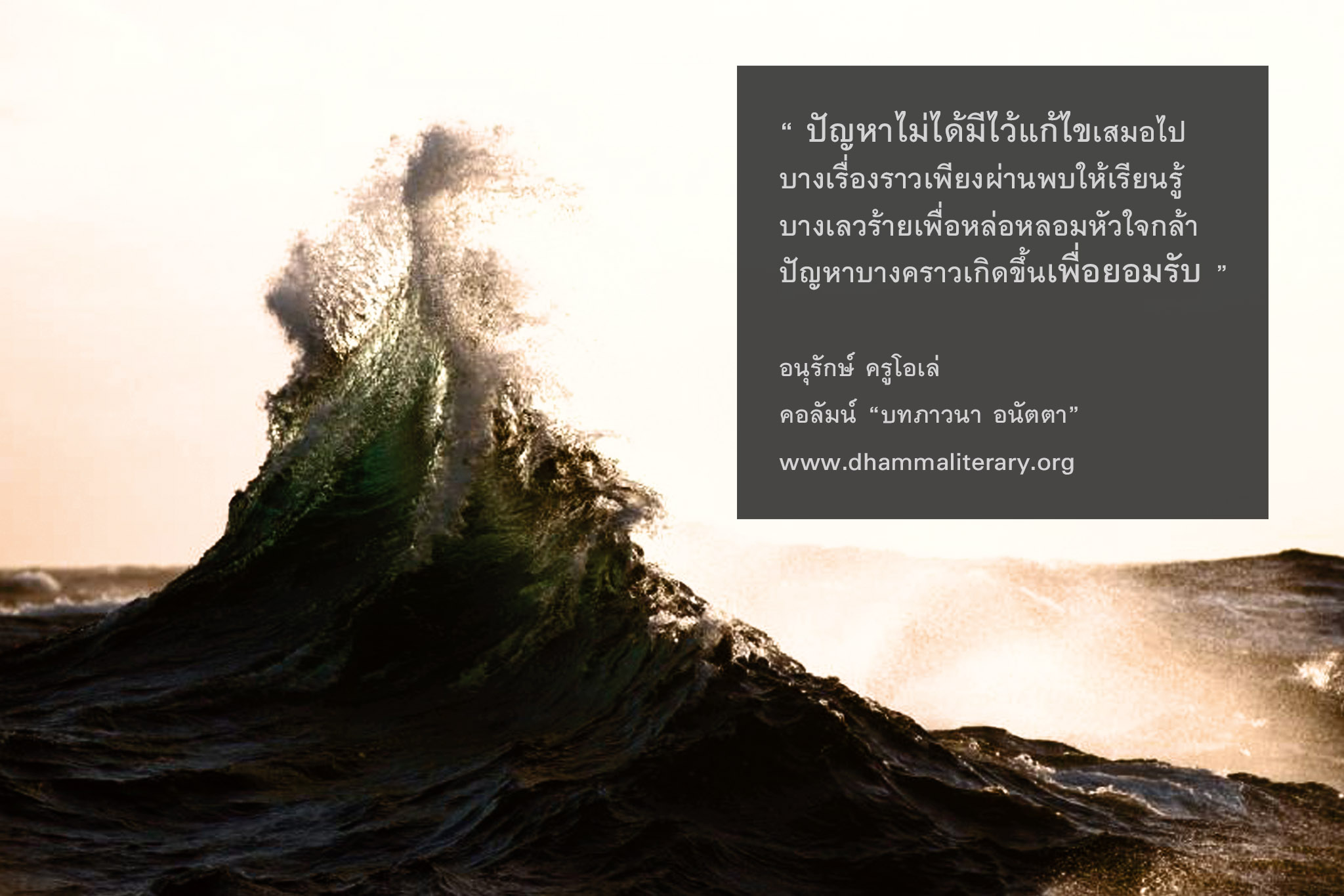 อย่าถือปัญหาเป็นปัญหา