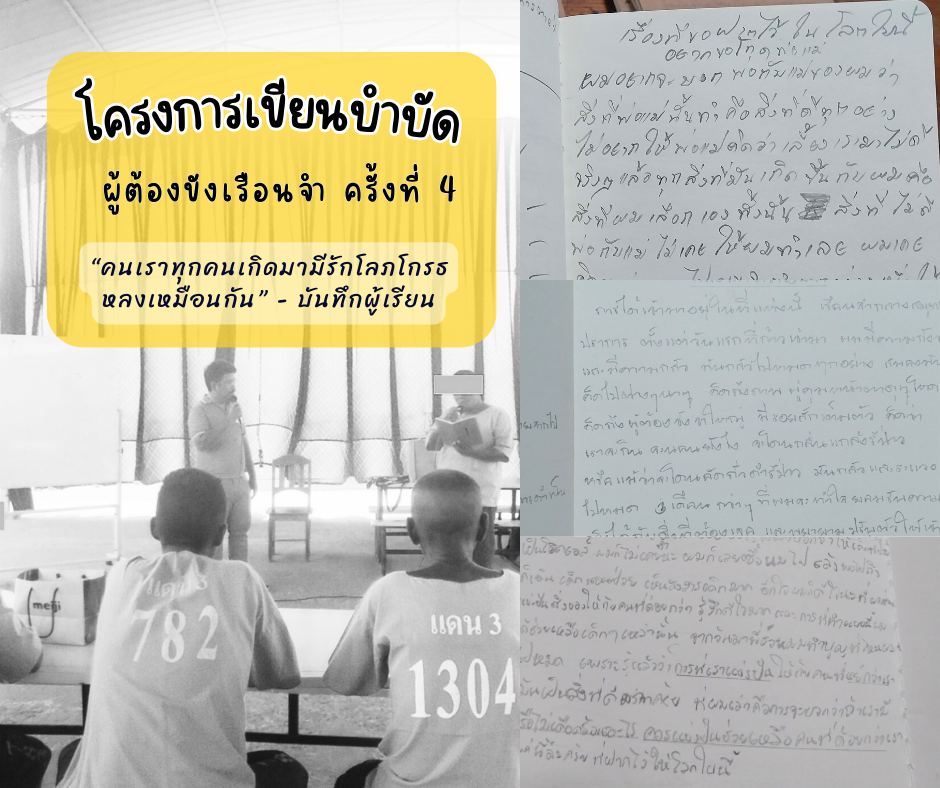 ข้อความของผู้ต้องขังเรือนจำ ในหัวข้อ “สิ่งที่อยากฝากบอกแก่โลกใบนี้”